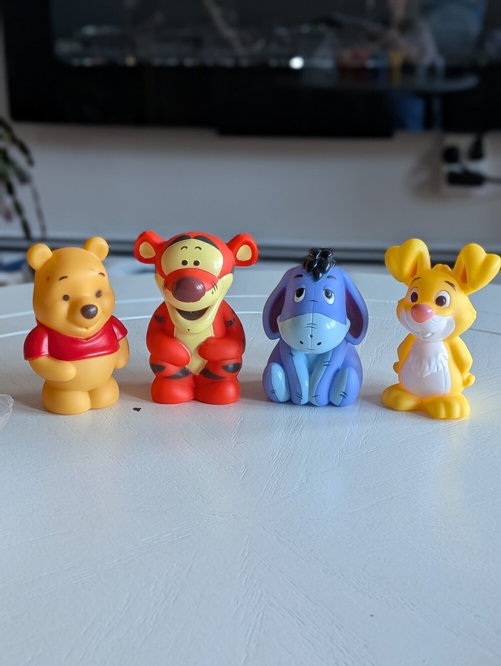 Disney Winnie the Pooh Tigger Eeyore Rabbit Bath Squirt Toy Figure Lot of 4